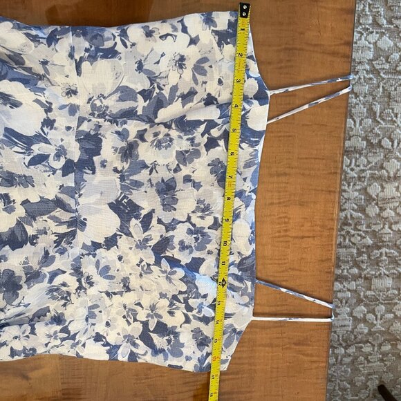Reformation Blue and White Floral Monette Linen Dress Size 8 NWT - Picture 6 of 8